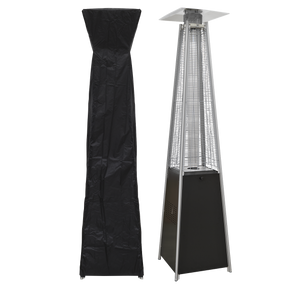 Dellonda DG224 Pyramid Gas Patio Heater 13kW for Commercial & Domestic Use, Supplied with Cover, Black