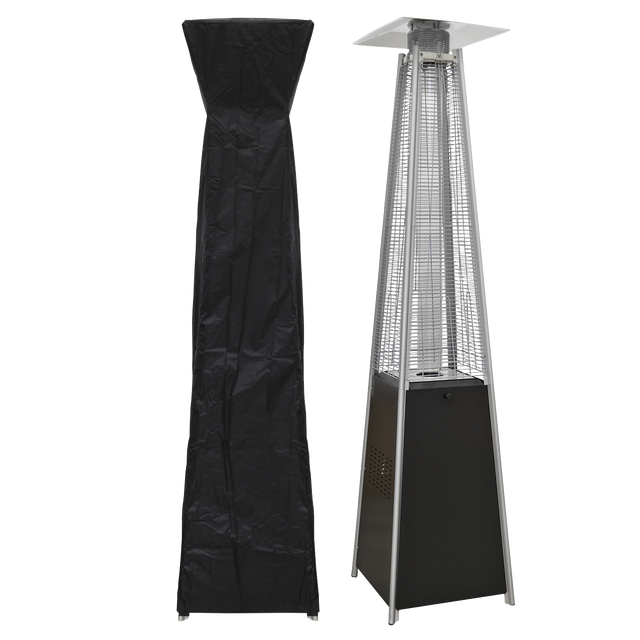 Dellonda DG224 Pyramid Gas Patio Heater 13kW for Commercial & Domestic Use, Supplied with Cover, Black