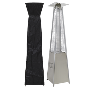 Dellonda DG225 Pyramid Gas Patio Heater 13kW for Commercial & Domestic Use, Stainless Steel, Supplied with Cover