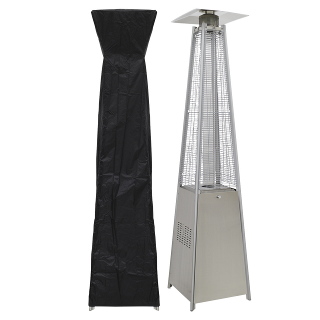 Dellonda DG225 Pyramid Gas Patio Heater 13kW for Commercial & Domestic Use, Stainless Steel, Supplied with Cover