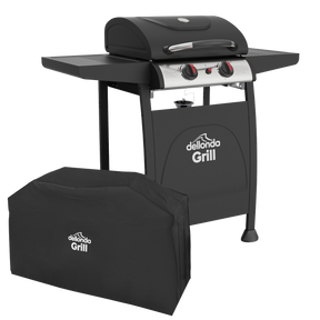 Dellonda DG227 2 Burner Gas BBQ Grill with Piezo Ignition, Thermometer & Cover