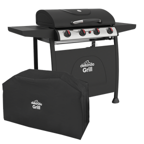 Dellonda DG229 4 Burner Gas BBQ Grill with Piezo Ignition, Thermometer & Cover