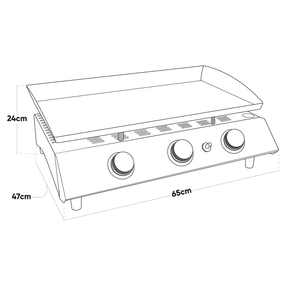 Dellonda DG22 3 Burner Portable Gas Plancha - additional view 20