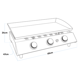 Dellonda DG22 3 Burner Portable Gas Plancha - additional view 20