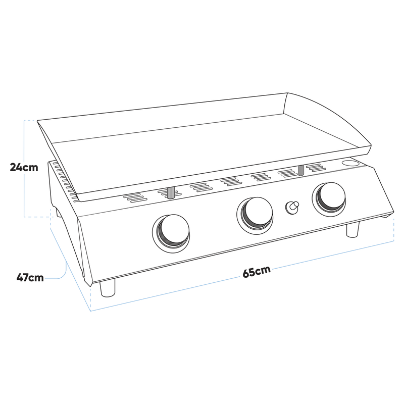 Dellonda DG22 3 Burner Portable Gas Plancha - additional view 20