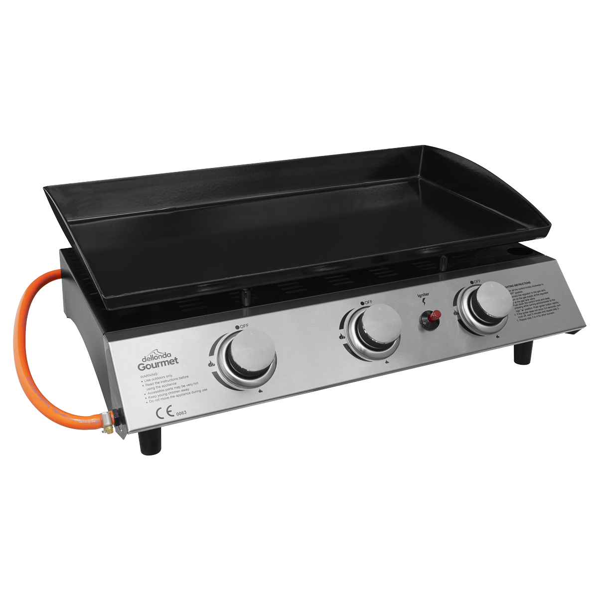 Dellonda DG22 3 Burner Portable Gas Plancha