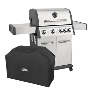 Dellonda DG231 4+1 Burner Deluxe Gas BBQ Grill with Piezo Ignition & Thermometer & Cover - Stainless Steel