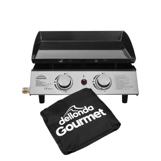 Dellonda DG232 2 Burner Portable Gas Plancha & Cover