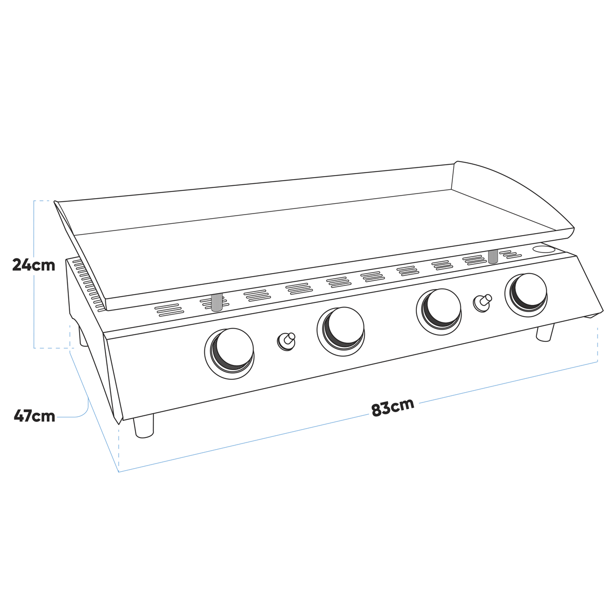 Dellonda DG23 4 Burner Portable Gas Plancha - additional view 2