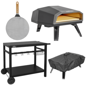 Dellonda DG262 Gas Pizza Oven with Water-Resistant Cover/Carry Bag, 12" Pizza Peel & Plancha Trolley