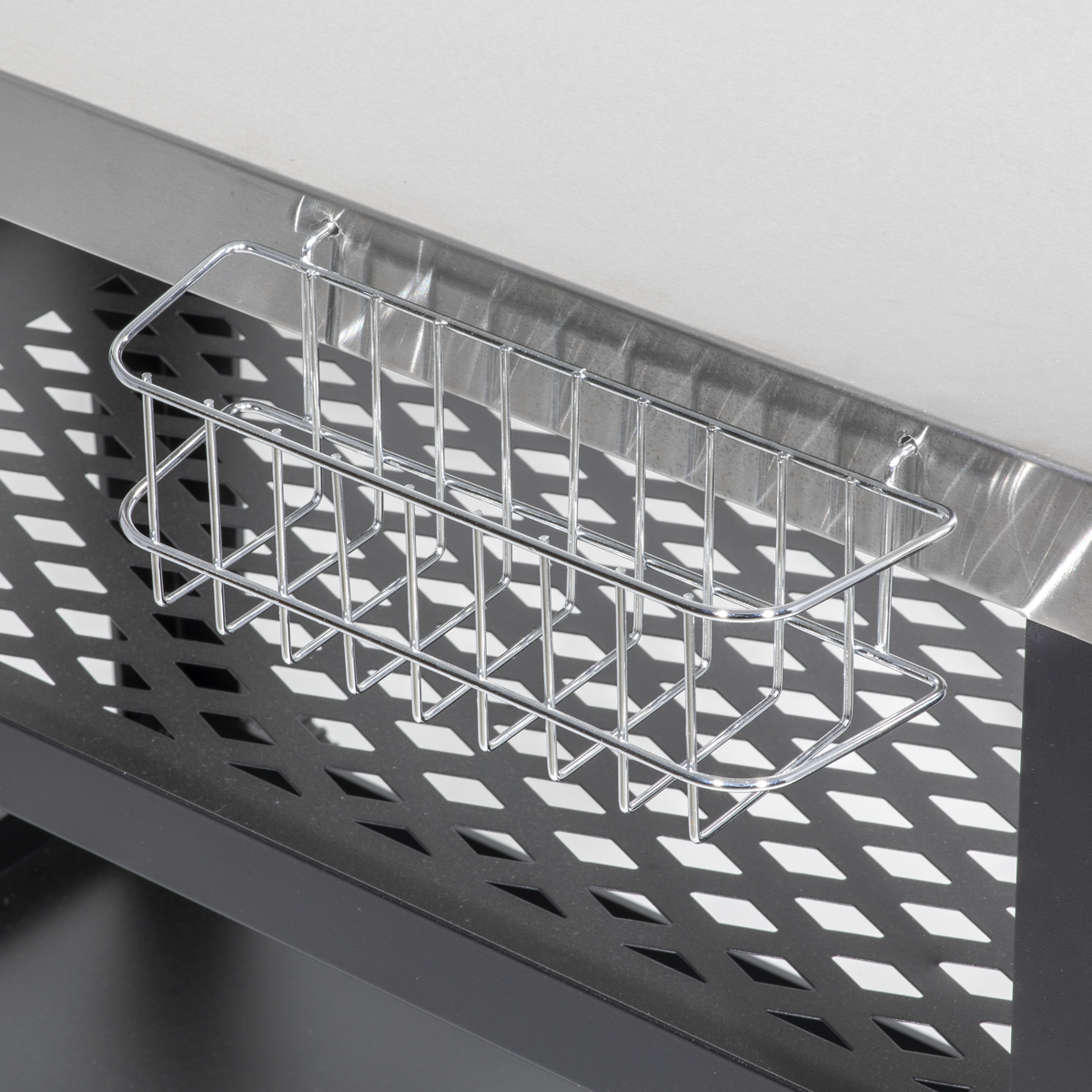 Dellonda DG263 Plancha Trolley with Utensil Holder - Stainless Steel Top - additional view 3