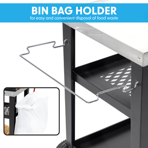 Dellonda DG263 Plancha Trolley with Utensil Holder - Stainless Steel Top - additional view 12