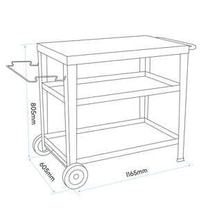 Dellonda DG263 Plancha Trolley with Utensil Holder - Stainless Steel Top - additional view 4