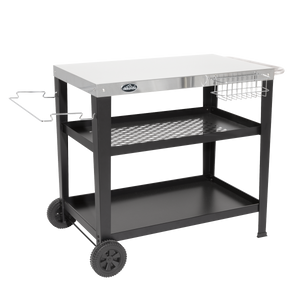Dellonda DG263 Plancha Trolley with Utensil Holder - Stainless Steel Top