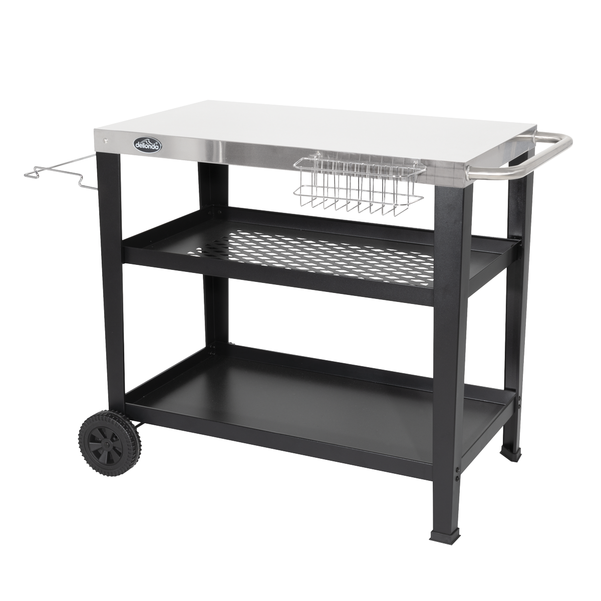 Dellonda DG263 Plancha Trolley with Utensil Holder - Stainless Steel Top - additional view 7