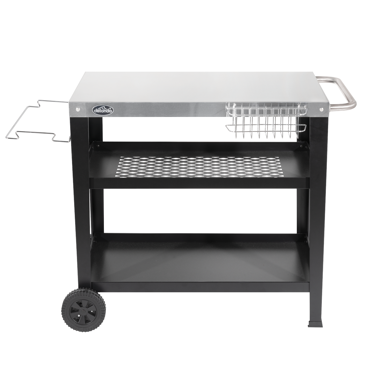 Dellonda DG263 Plancha Trolley with Utensil Holder - Stainless Steel Top - additional view 8