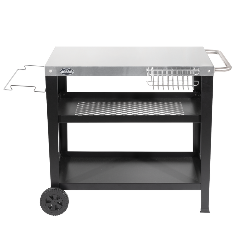 Dellonda DG263 Plancha Trolley with Utensil Holder - Stainless Steel Top - additional view 8