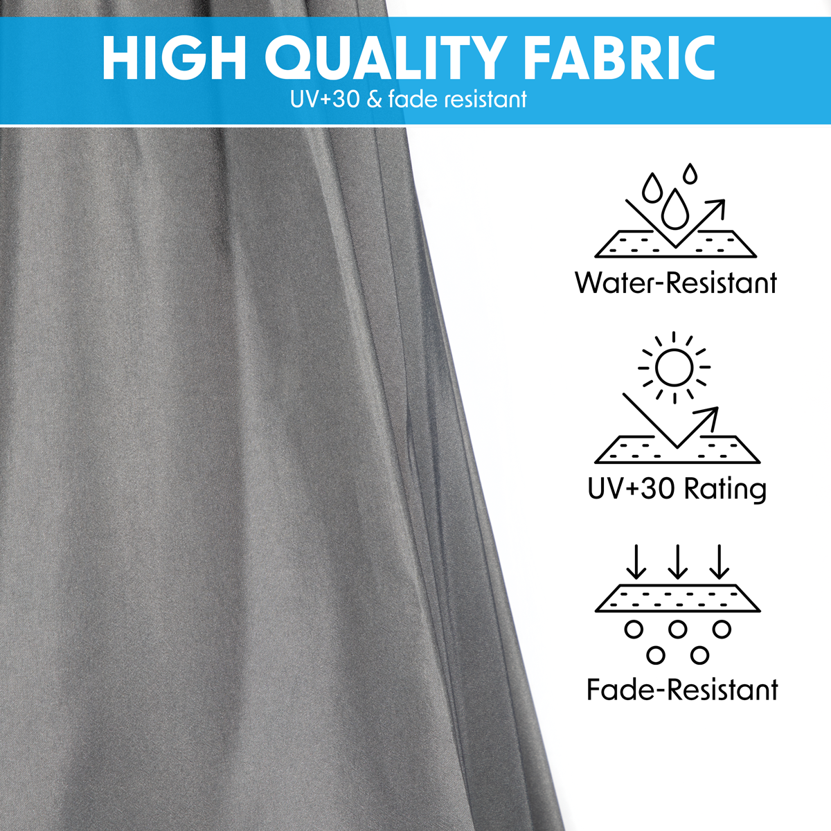 Dellonda DG264 Banana Parasol with Cover 3m - Grey - additional view 11