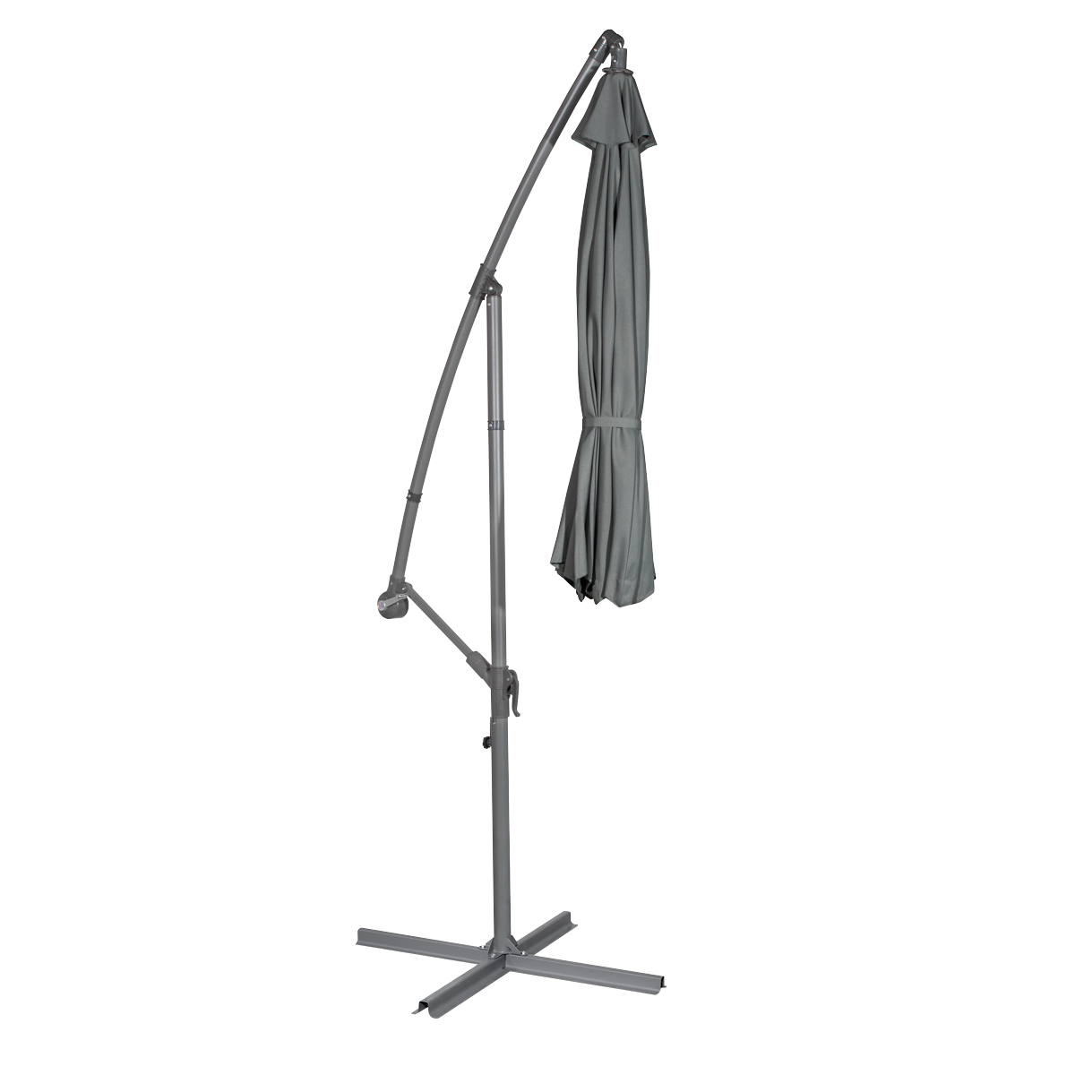 Dellonda DG264 Banana Parasol with Cover 3m - Grey - additional view 6