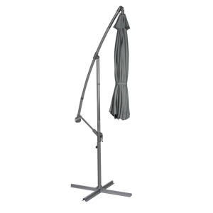 Dellonda DG264 Banana Parasol with Cover 3m - Grey - additional view 6