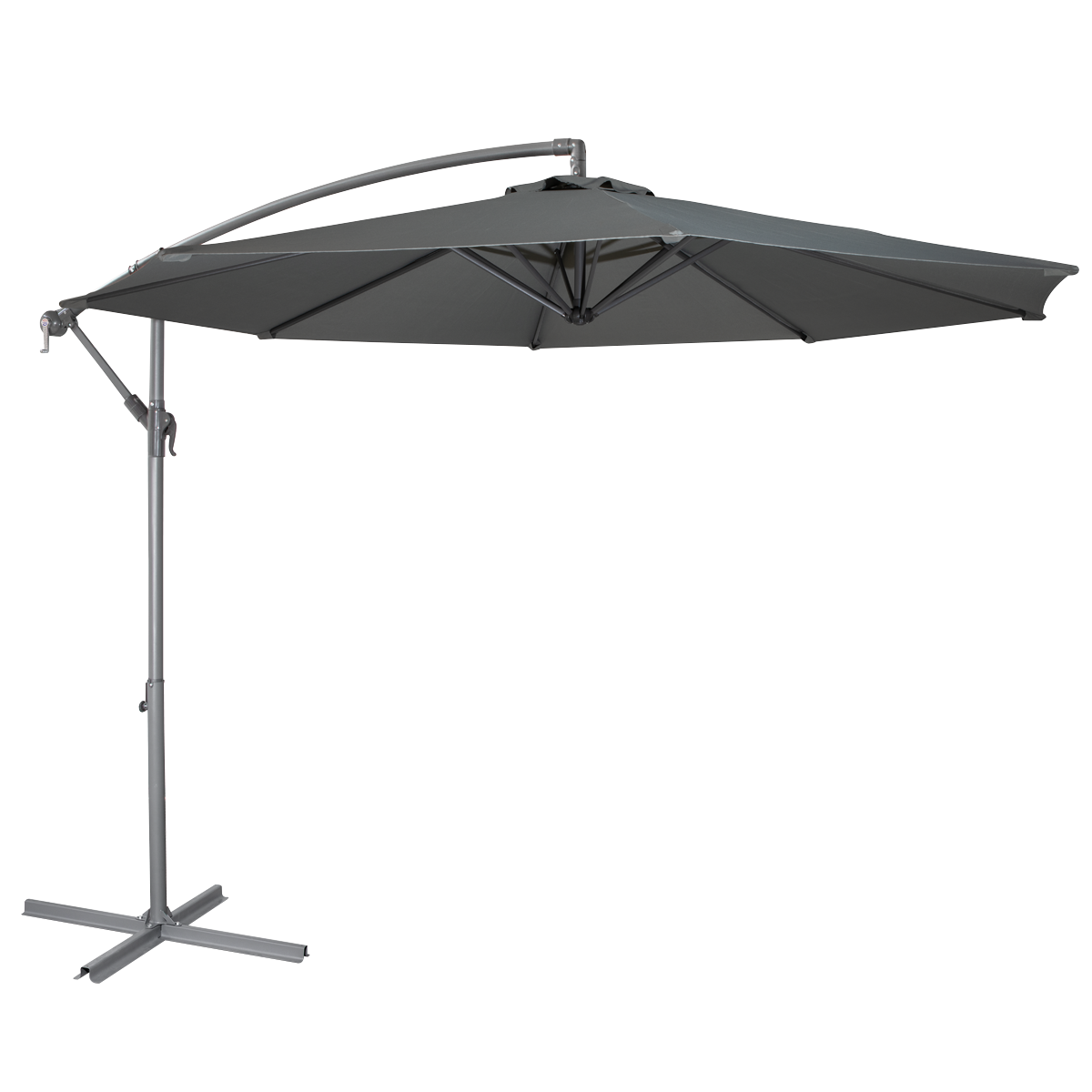 Dellonda DG264 Banana Parasol with Cover 3m - Grey