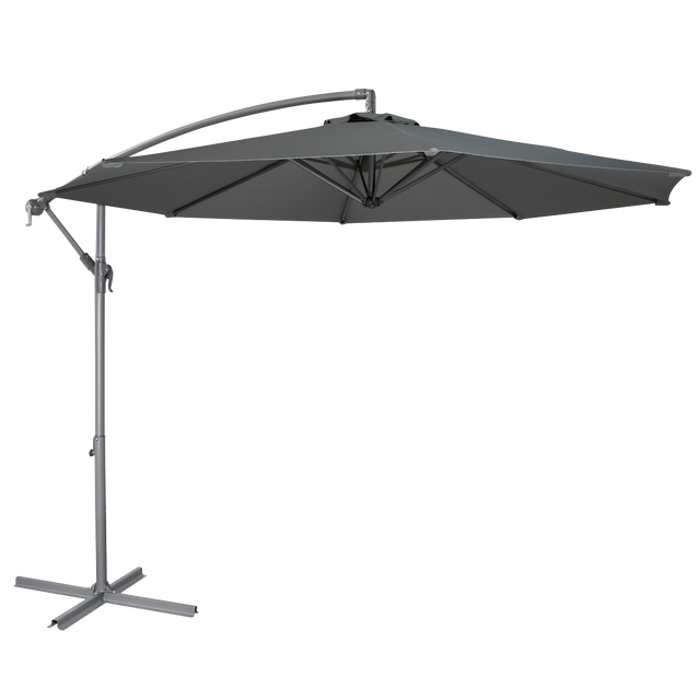 Dellonda DG264 Banana Parasol with Cover 3m - Grey