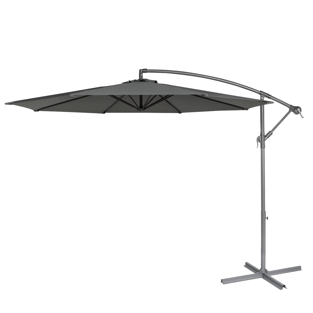 Dellonda DG264 Banana Parasol with Cover 3m - Grey - additional view 2