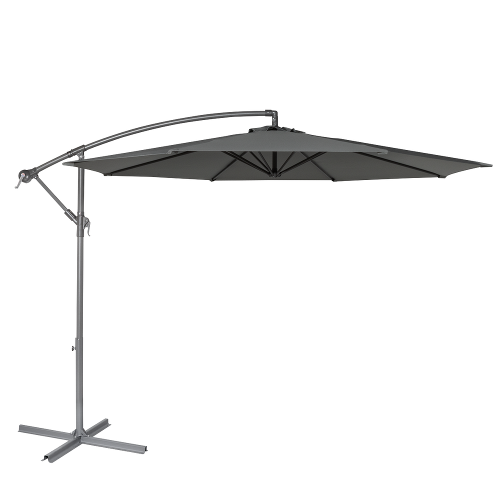 Dellonda DG264 Banana Parasol with Cover 3m - Grey - additional view 5