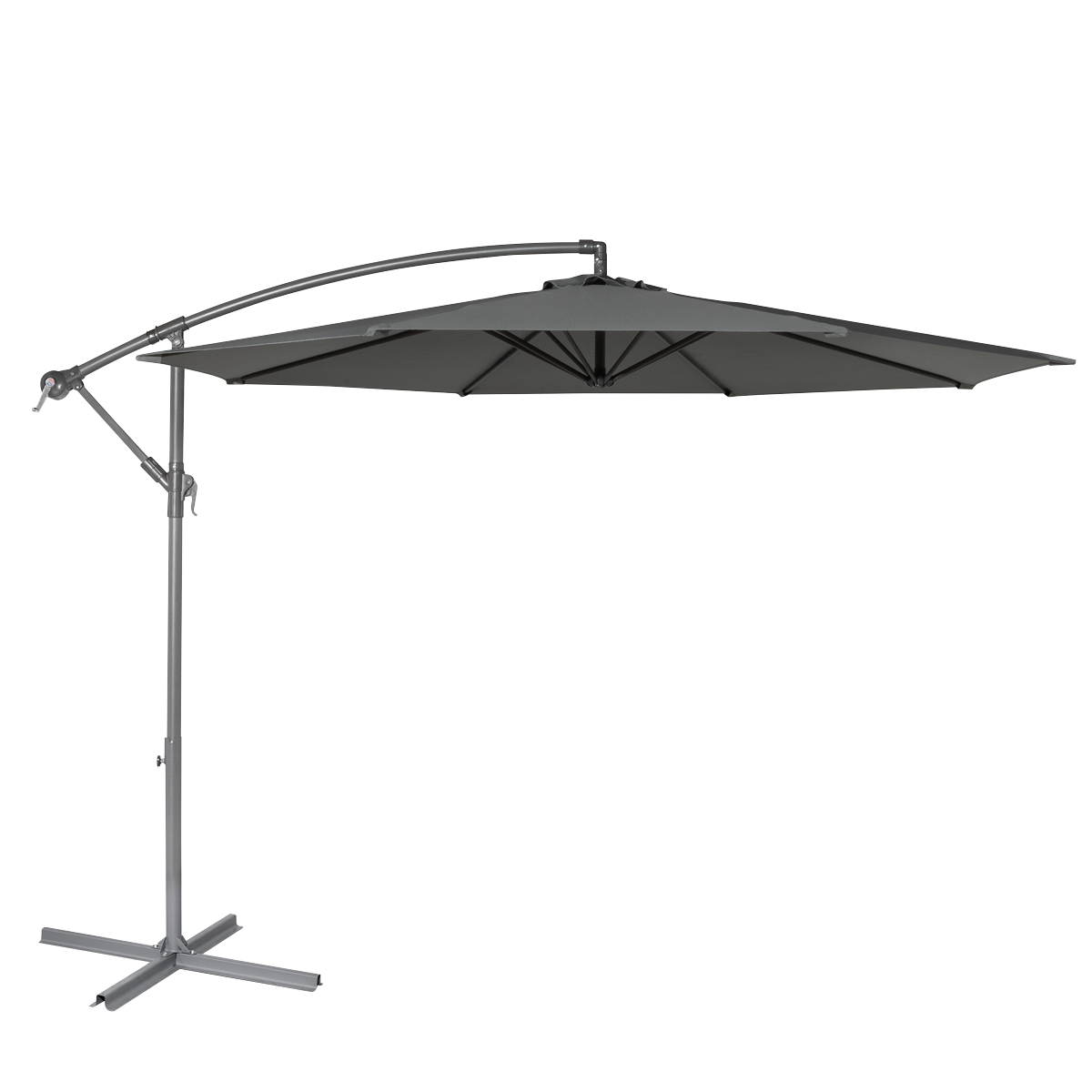 Dellonda DG264 Banana Parasol with Cover 3m - Grey - additional view 5