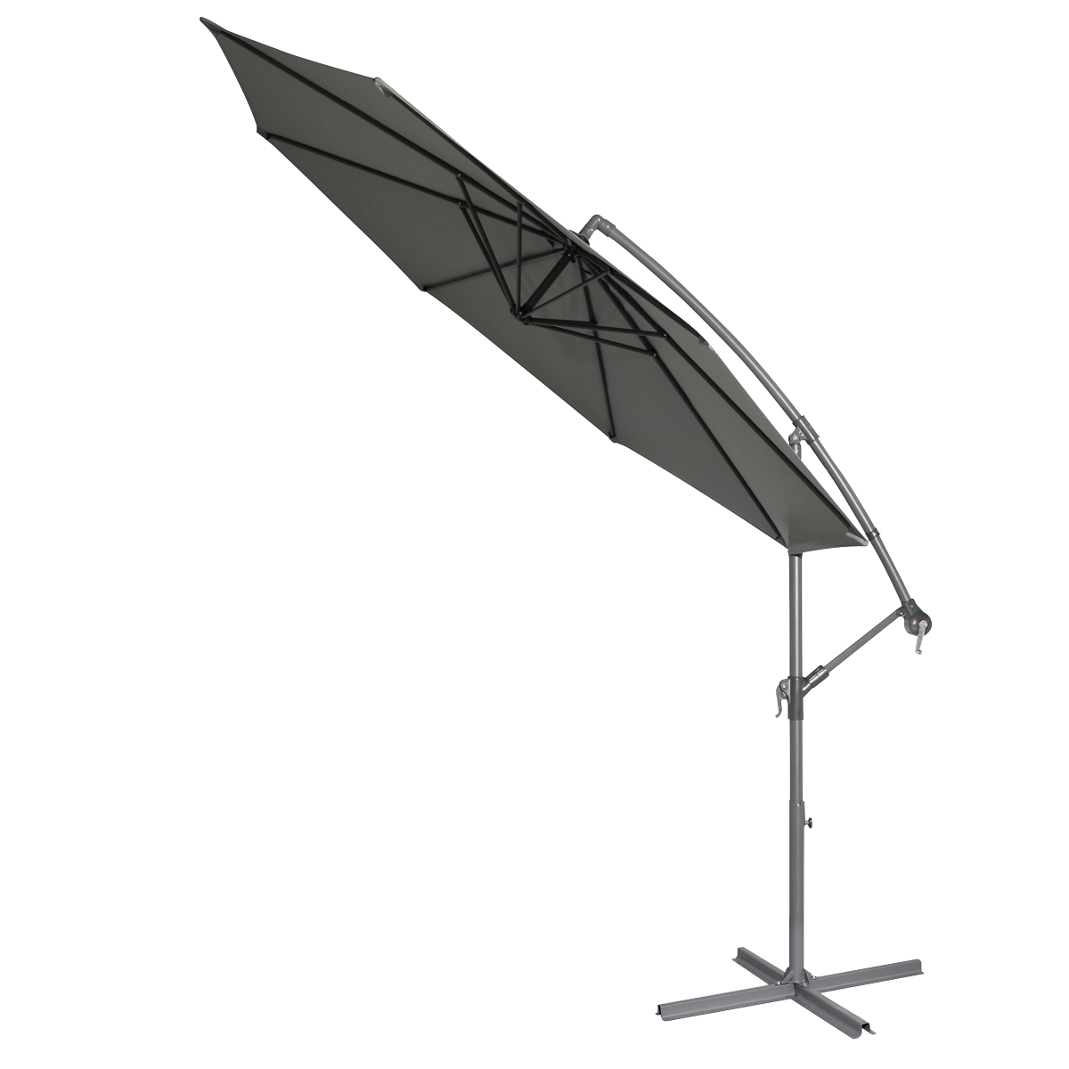 Dellonda DG264 Banana Parasol with Cover 3m - Grey - additional view 4