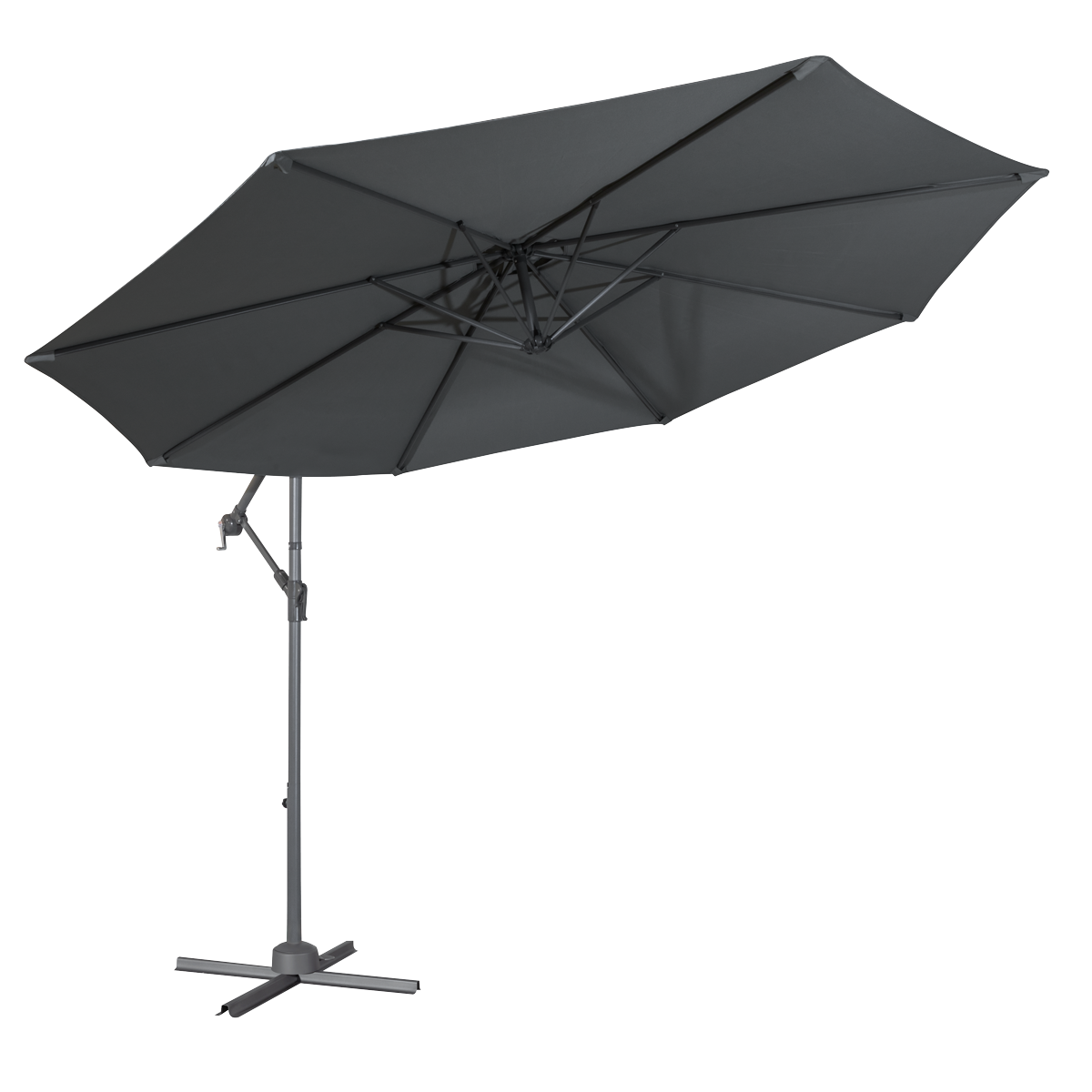 Dellonda DG264 Banana Parasol with Cover 3m - Grey - additional view 7
