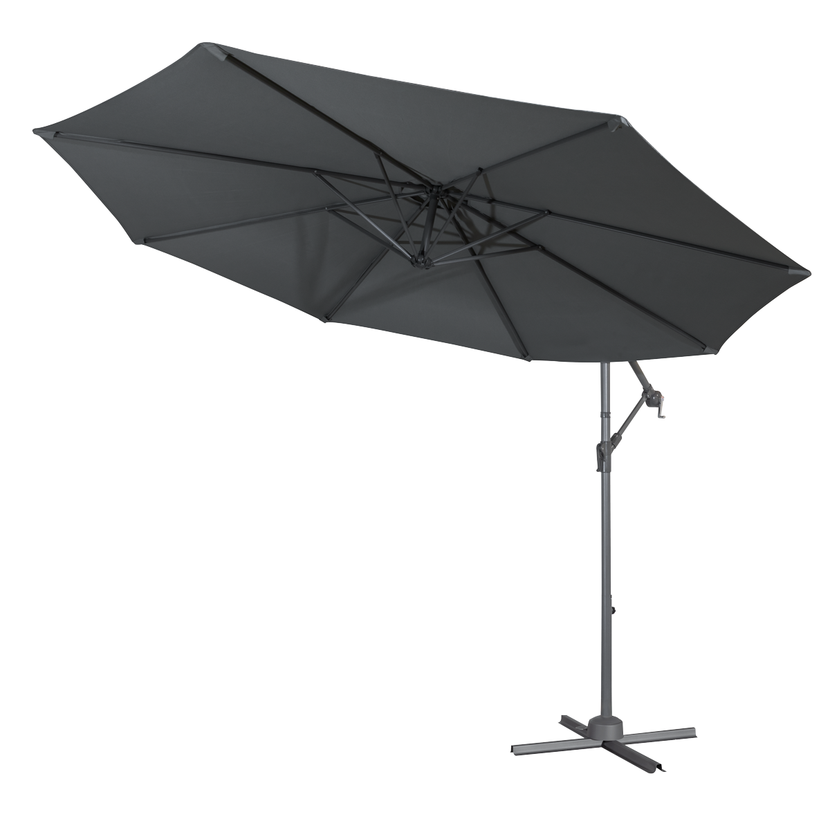 Dellonda DG264 Banana Parasol with Cover 3m - Grey - additional view 8