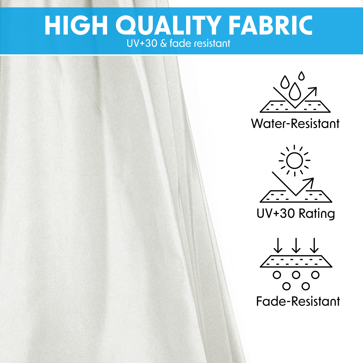 Dellonda DG265 Banana Parasol with Cover 3m - Cream - additional view 8