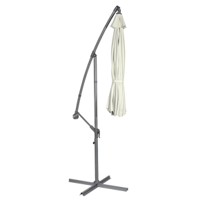 Dellonda DG265 Banana Parasol with Cover 3m - Cream - additional view 2