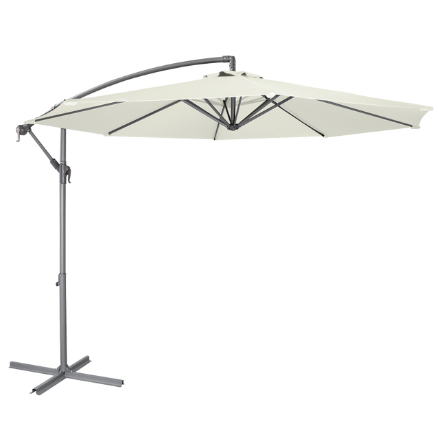 Dellonda DG265 Banana Parasol with Cover 3m - Cream