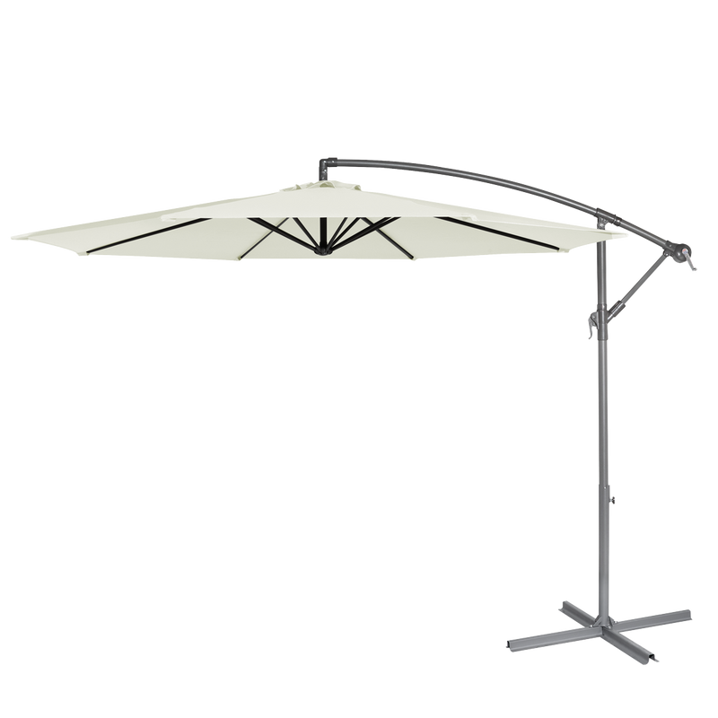 Dellonda DG265 Banana Parasol with Cover 3m - Cream - additional view 15