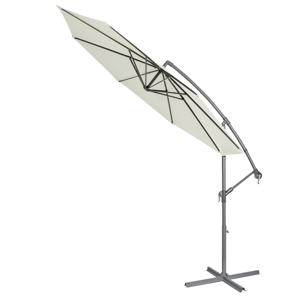 Dellonda DG265 Banana Parasol with Cover 3m - Cream - additional view 4