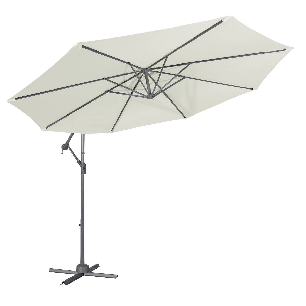 Dellonda DG265 Banana Parasol with Cover 3m - Cream - additional view 17
