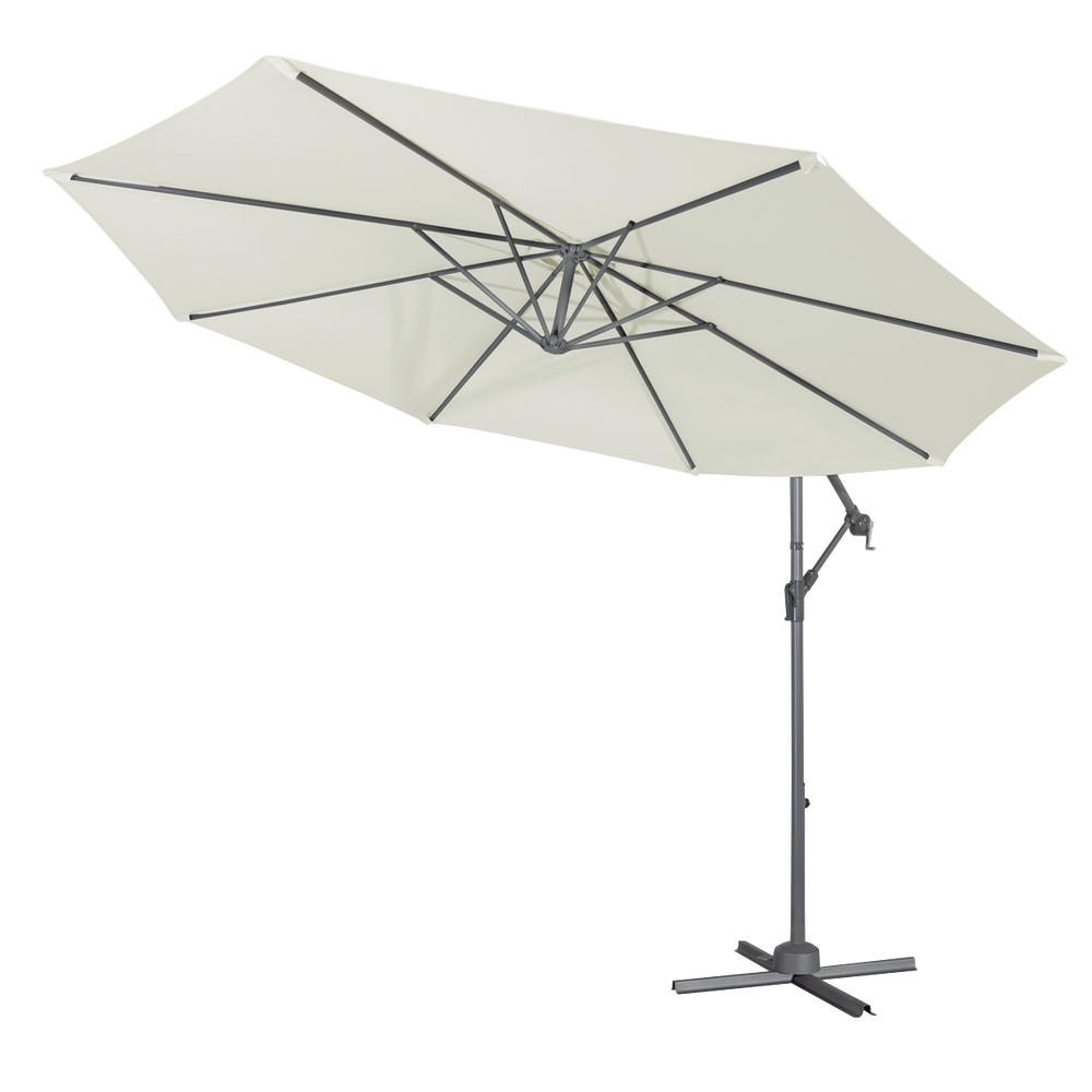 Dellonda DG265 Banana Parasol with Cover 3m - Cream - additional view 5