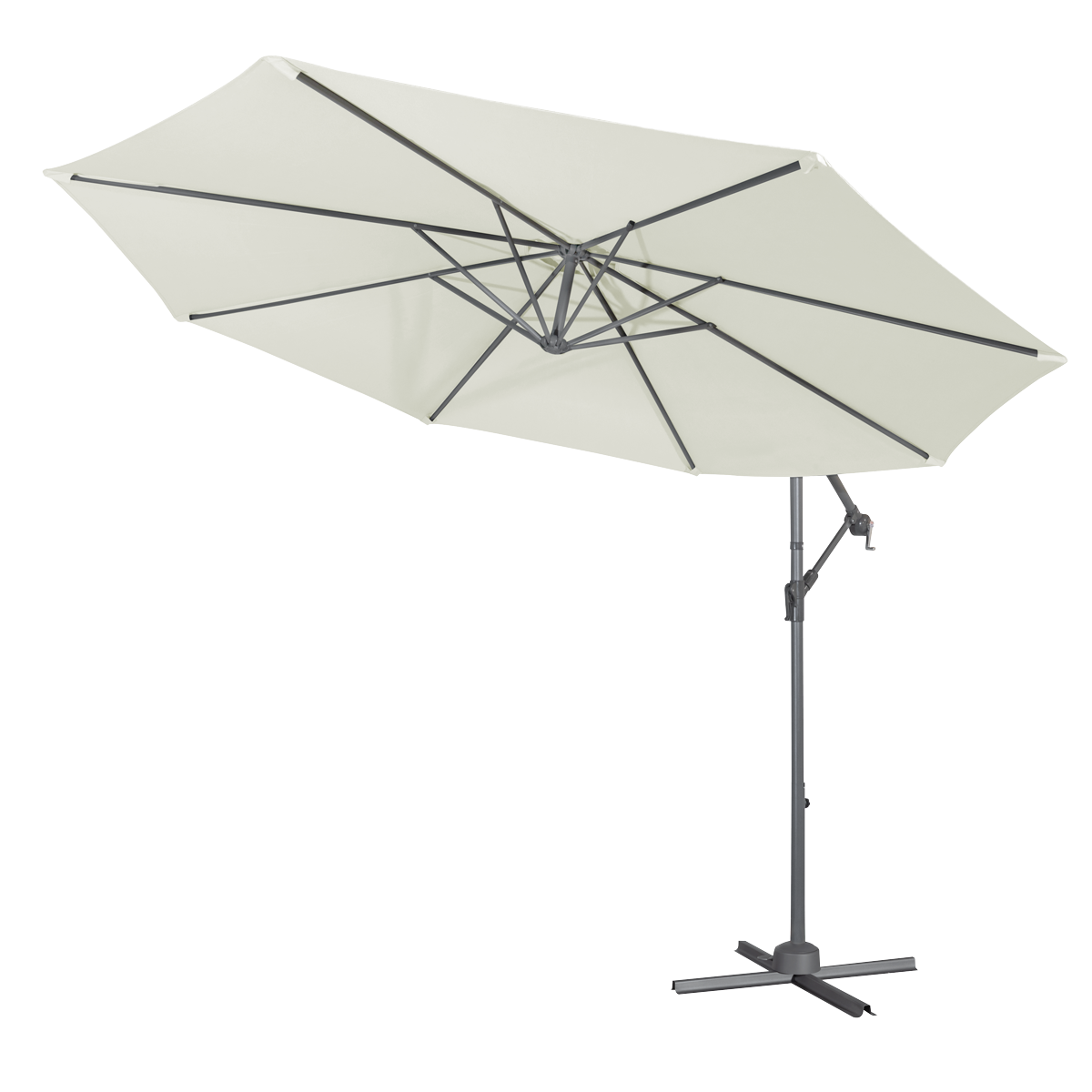 Dellonda DG265 Banana Parasol with Cover 3m - Cream - additional view 5