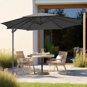 Dellonda DG267 Cantilever Parasol with 360° Rotation, Tilt & Cover 3m - Grey - additional view 20