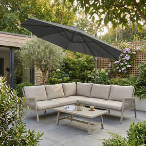 Dellonda DG267 Cantilever Parasol with 360° Rotation, Tilt & Cover 3m - Grey - additional view 22
