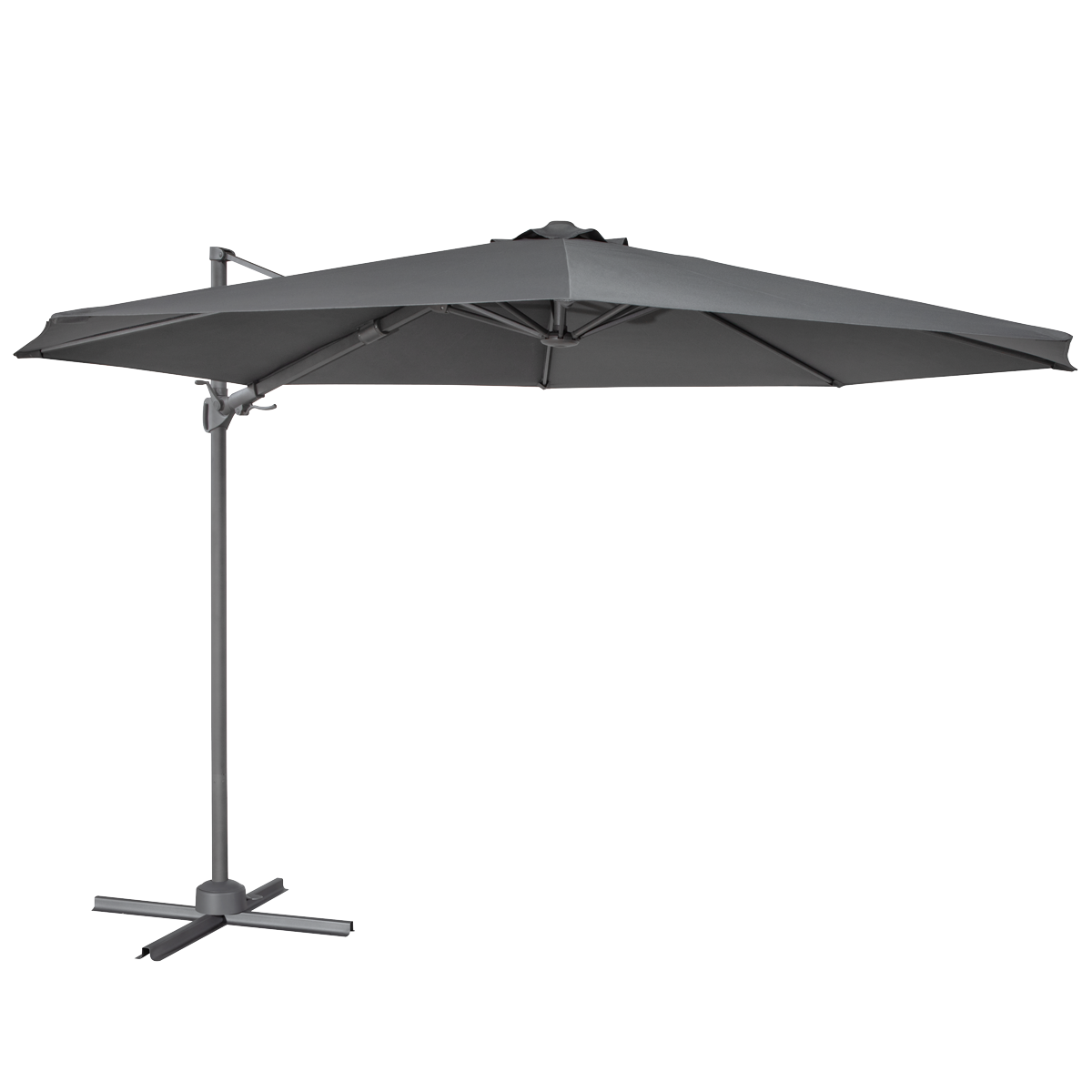 Dellonda DG267 Cantilever Parasol with 360° Rotation, Tilt & Cover 3m - Grey