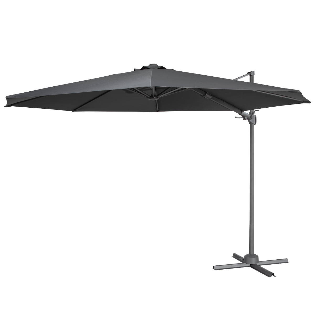 Dellonda DG267 Cantilever Parasol with 360° Rotation, Tilt & Cover 3m - Grey - additional view 2