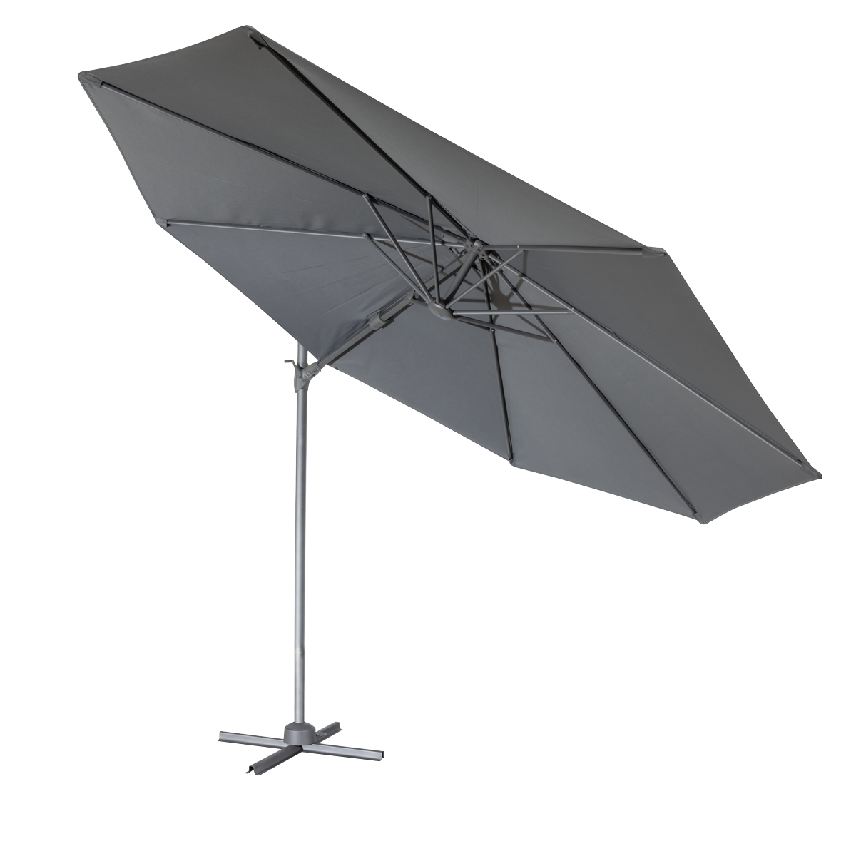 Dellonda DG267 Cantilever Parasol with 360° Rotation, Tilt & Cover 3m - Grey - additional view 3
