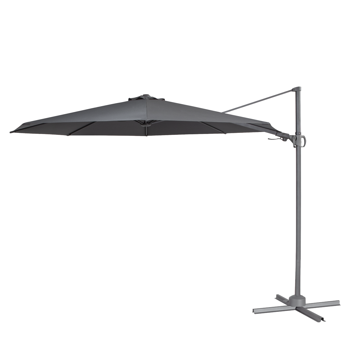 Dellonda DG267 Cantilever Parasol with 360° Rotation, Tilt & Cover 3m - Grey - additional view 5