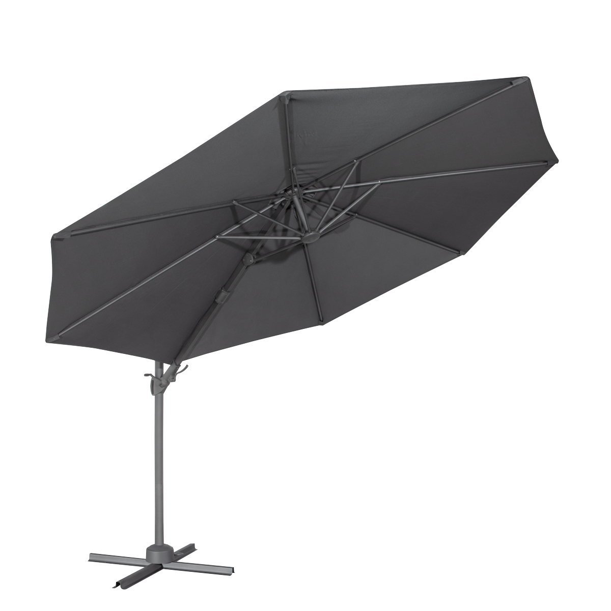 Dellonda DG267 Cantilever Parasol with 360° Rotation, Tilt & Cover 3m - Grey - additional view 8