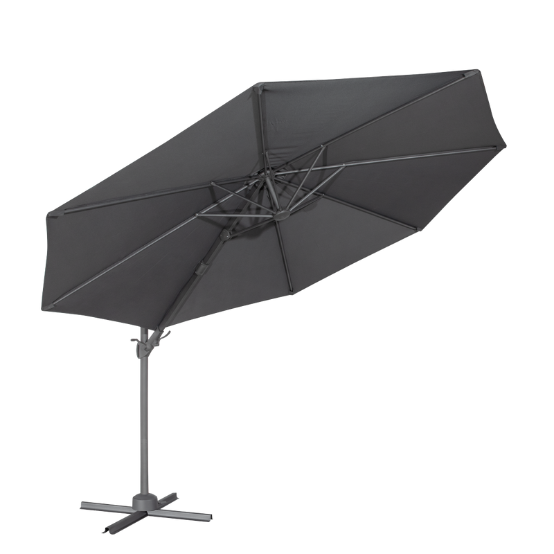 Dellonda DG267 Cantilever Parasol with 360° Rotation, Tilt & Cover 3m - Grey - additional view 8
