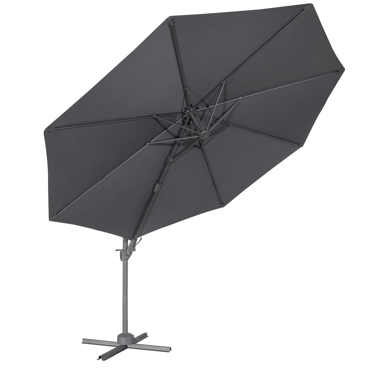 Dellonda DG267 Cantilever Parasol with 360° Rotation, Tilt & Cover 3m - Grey - additional view 9