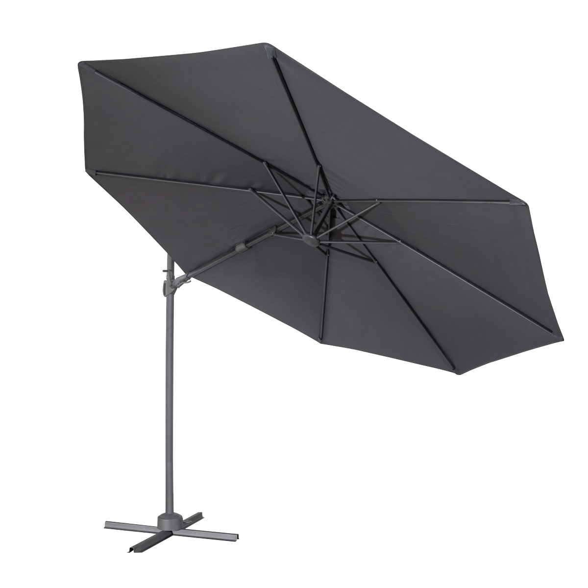 Dellonda DG267 Cantilever Parasol with 360° Rotation, Tilt & Cover 3m - Grey - additional view 11
